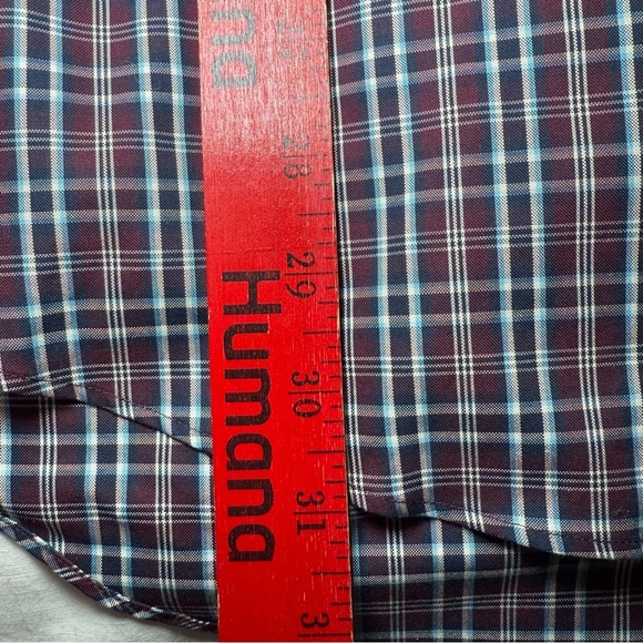 Lands' End Men’s Size XL No Iron Pinpoint Oxford Button Down Shirt Plaid Supima - Picture 6 of 7